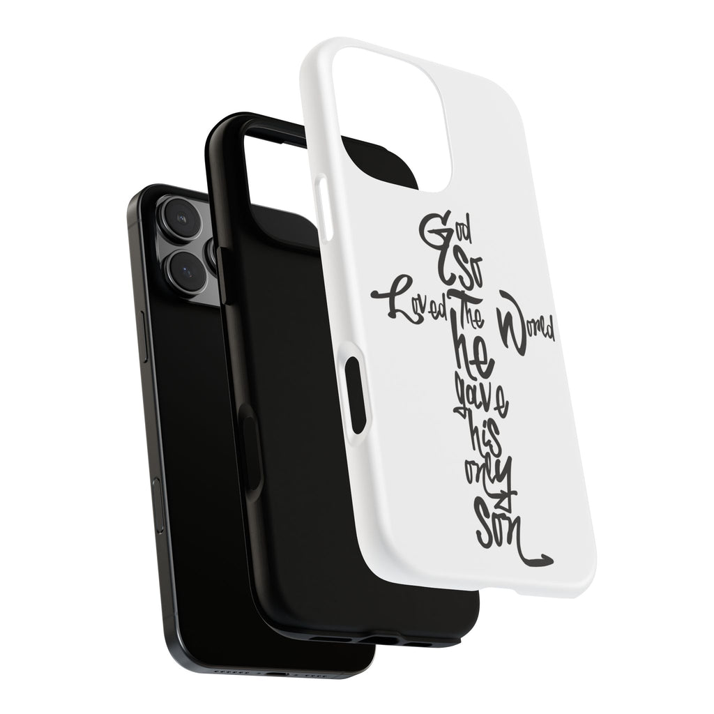 John 3:16 Bible Verse Christian Cross Phone Case — “God So Loved the World He Gave His Only Son”