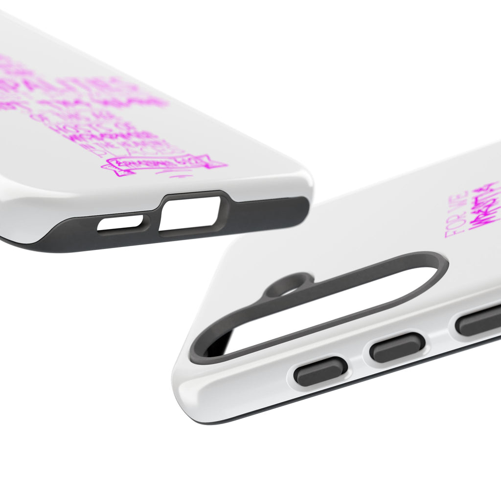 Armor of God Christian Cross Phone Case — Ephesians 6:12 Pink Typography Tough Case