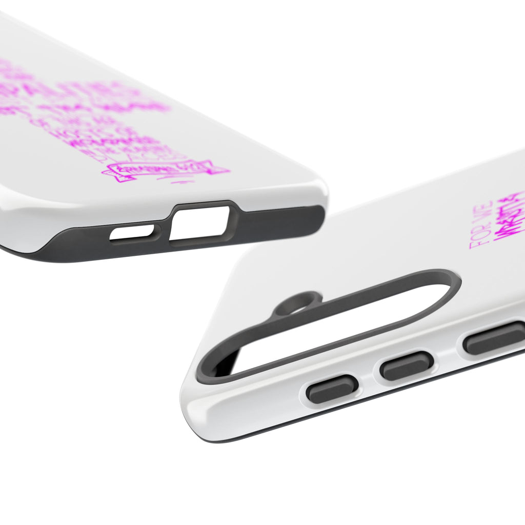 Armor of God Christian Cross Phone Case — Ephesians 6:12 Pink Typography Tough Case