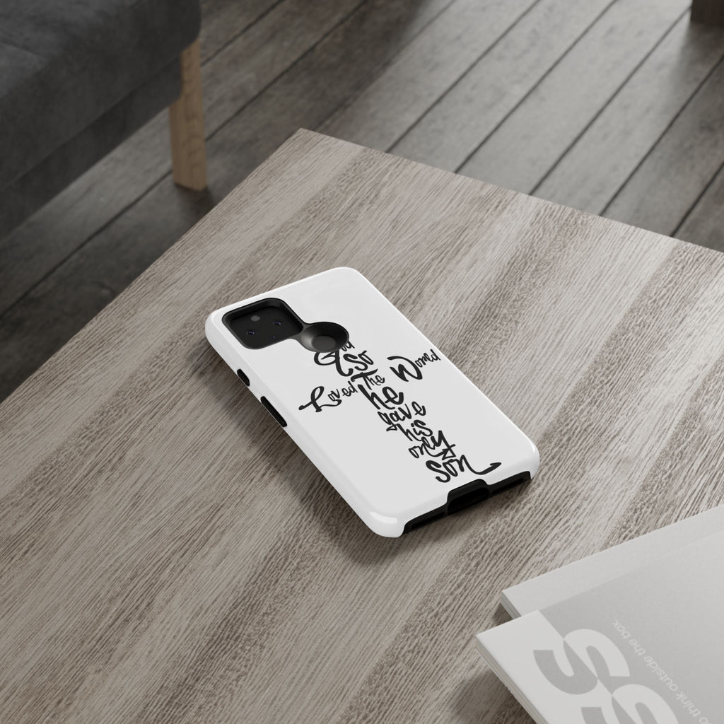 John 3:16 Bible Verse Christian Cross Phone Case — “God So Loved the World He Gave His Only Son”