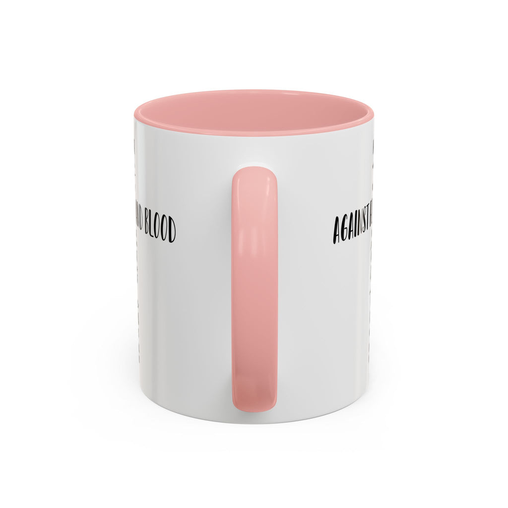 Christian Cross Coffee Mug - "Not Against Flesh and Blood" Inspirational Bible Verse Accent Mug