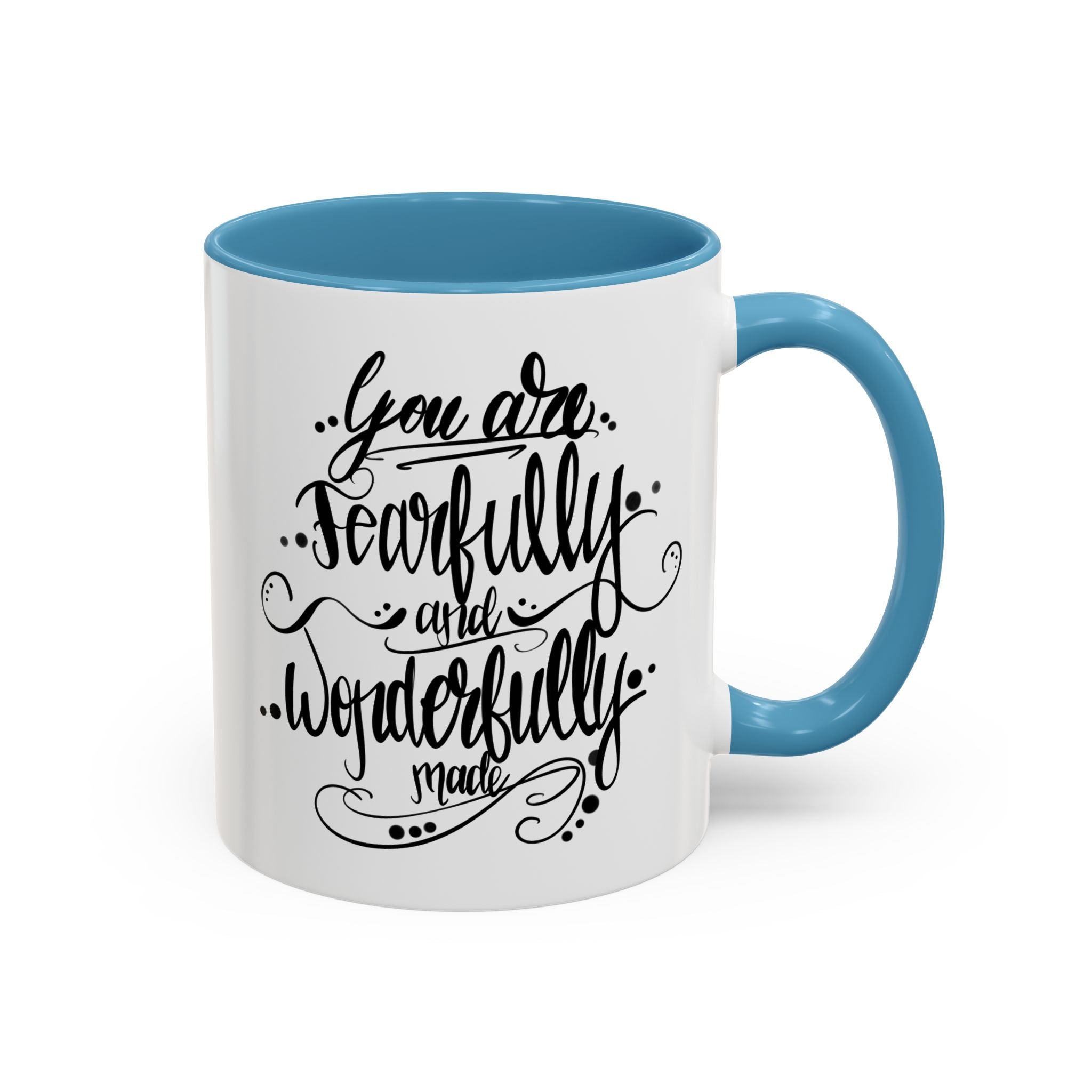 Inspirational Coffee Mug — "You Are Fearfully and Wonderfully Made" Accent Mug