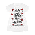 T-Shirt Dress • "She is Worth Far More Than Rubies" Proverbs 31 Inspirational Graphic Dress