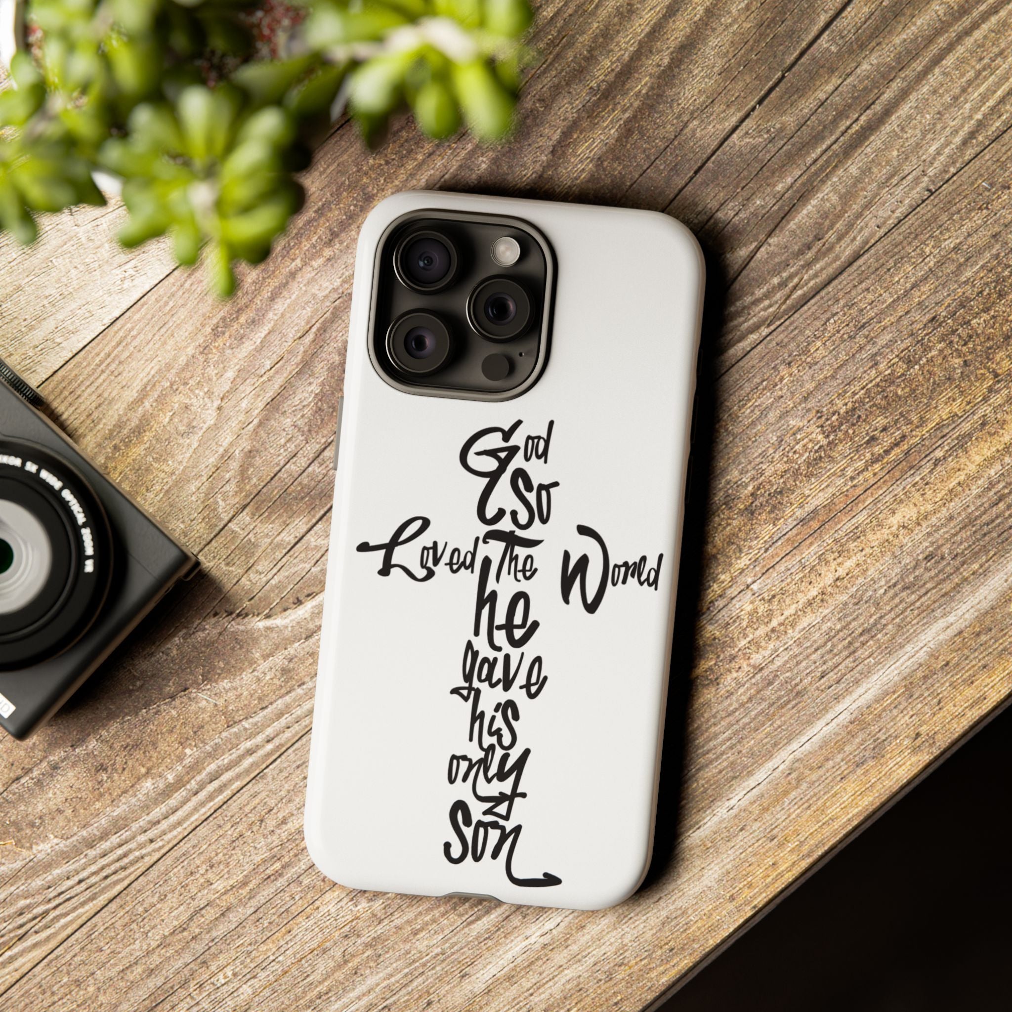 John 3:16 Bible Verse Christian Cross Phone Case — “God So Loved the World He Gave His Only Son”