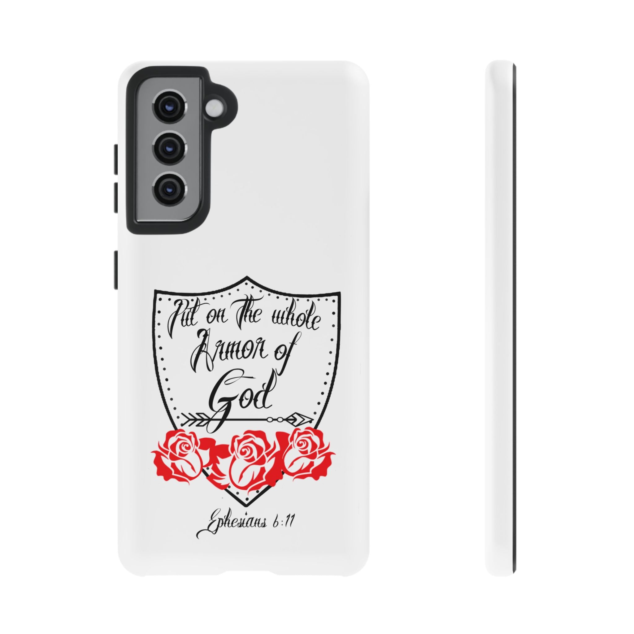 Armor of God Phone Case — Ephesians 6:11 Christian Floral Protective Cover