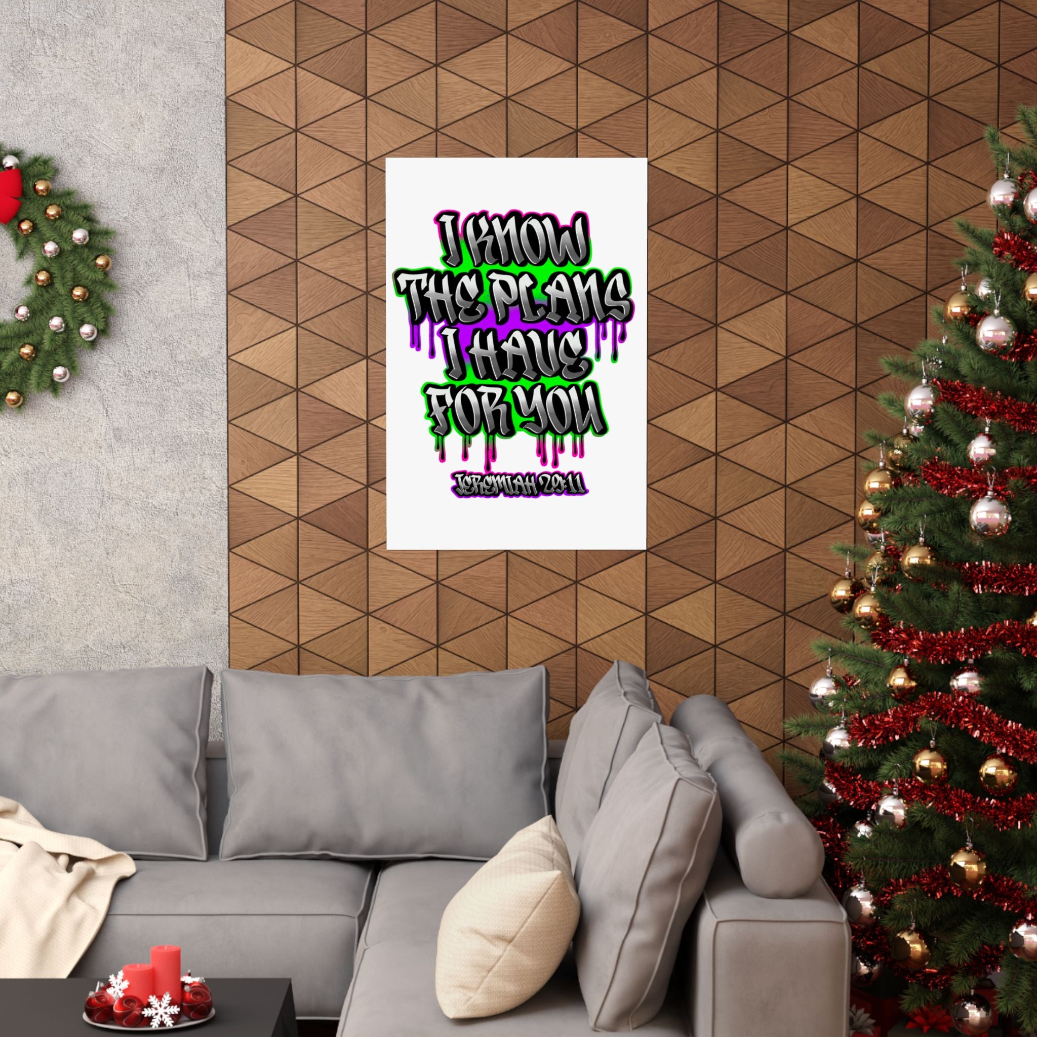 Jeremiah 29:11 Graffiti Poster — "I Know the Plans I Have for You" Matte Vertical Poster