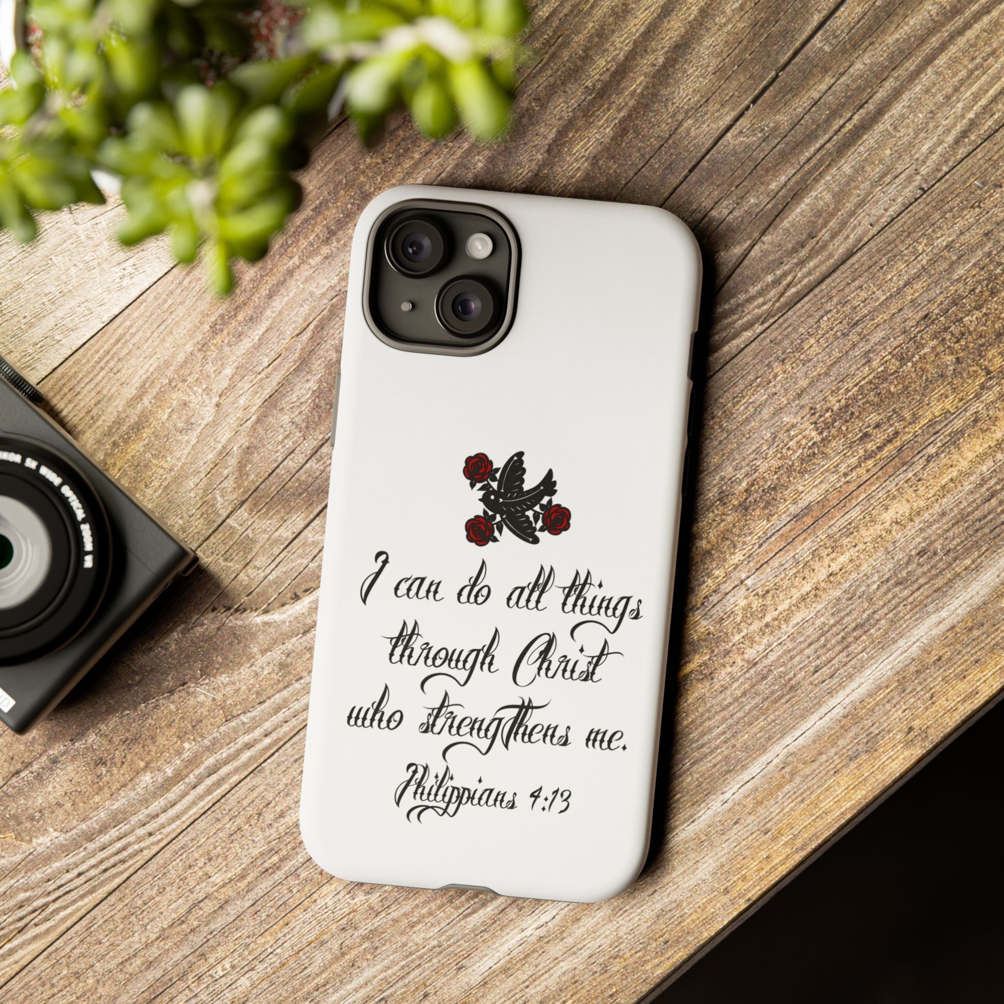 Christian Phone Case — "I can do all things through Christ" (Philippians 4:13)
