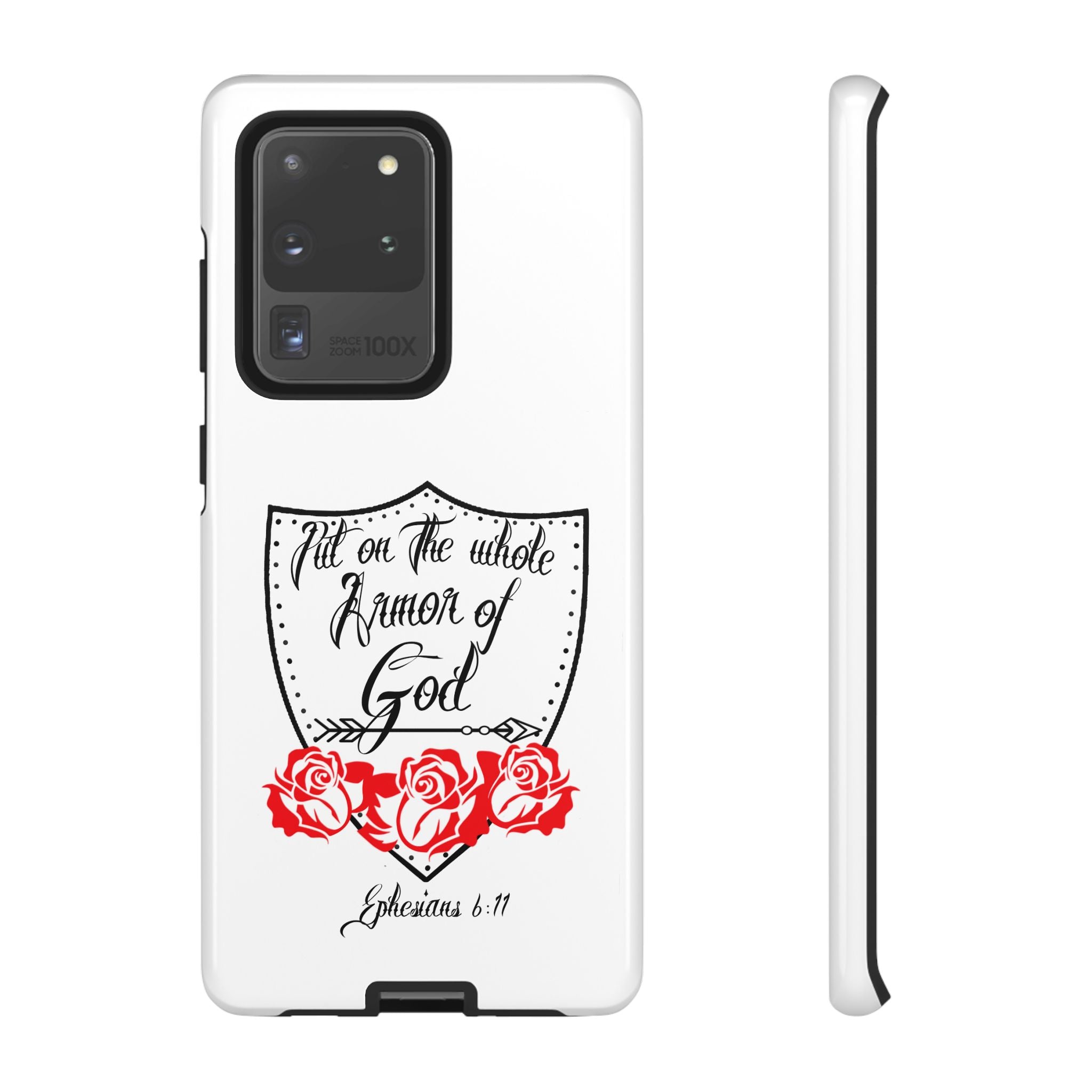 Armor of God Phone Case — Ephesians 6:11 Christian Floral Protective Cover
