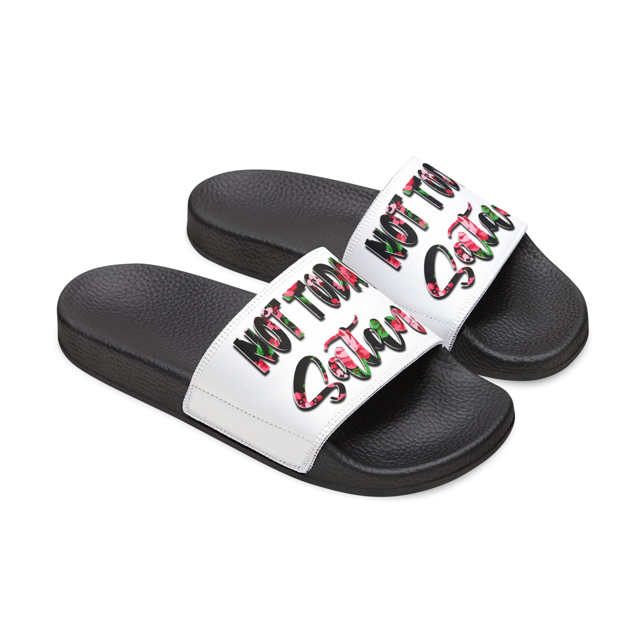 Not today Satan Christian Women's Removable-Strap Sandals