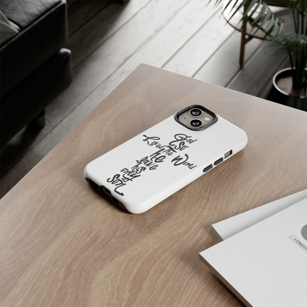 John 3:16 Bible Verse Christian Cross Phone Case — “God So Loved the World He Gave His Only Son”