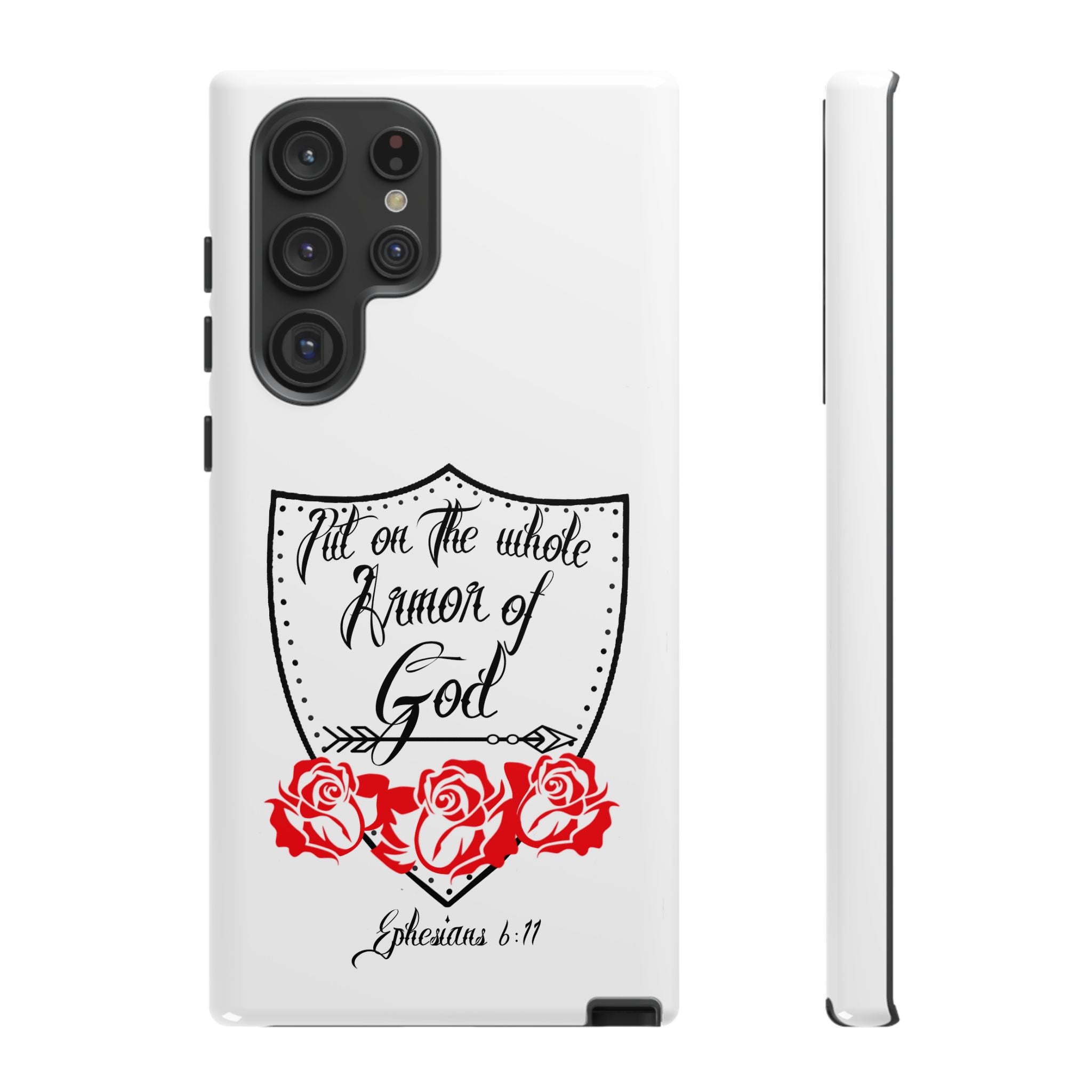 Armor of God Phone Case — Ephesians 6:11 Christian Floral Protective Cover