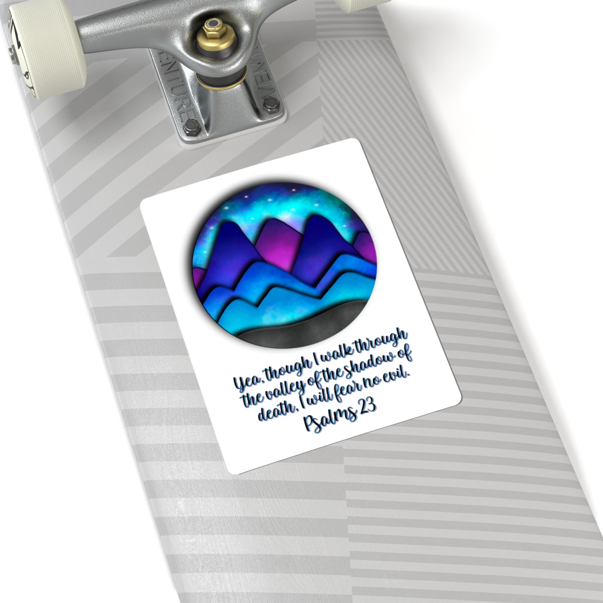 Psalms 23 Mountain Sticker Inspirational Christian Kiss-Cut Sticker