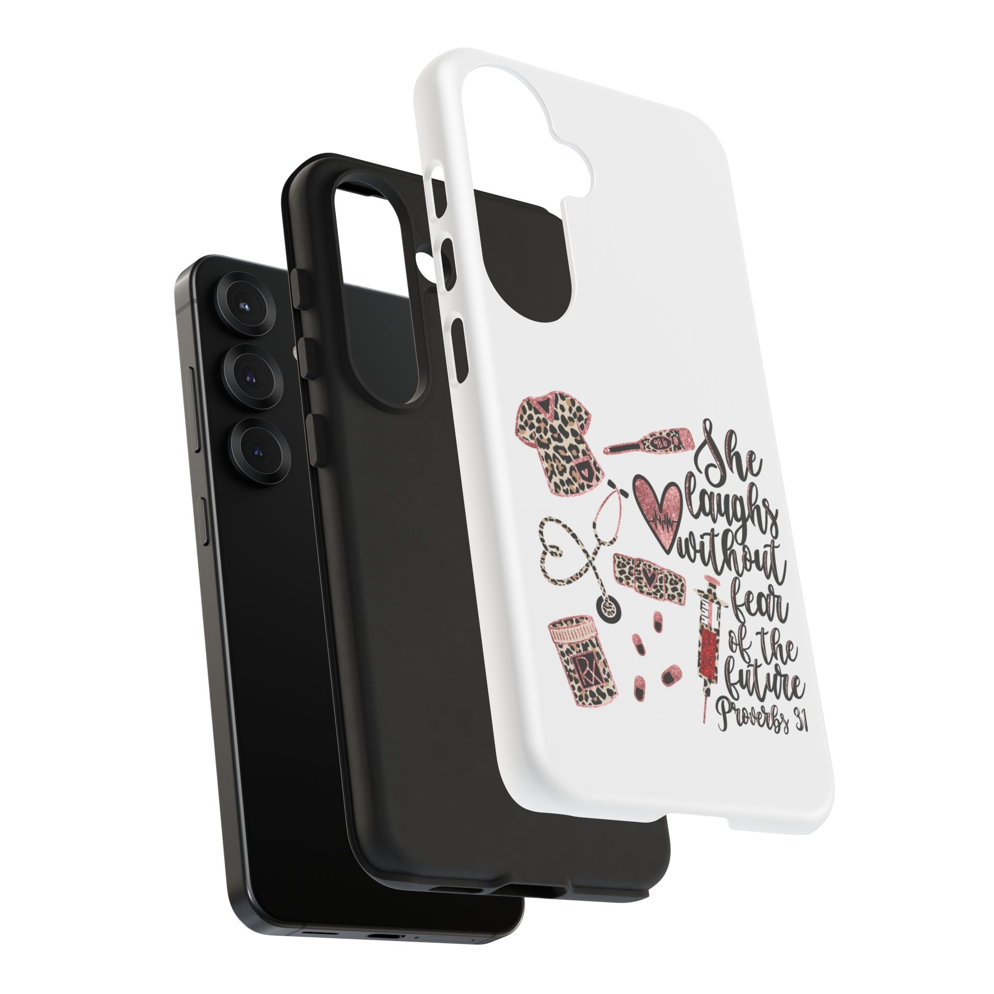 'She Laughs Without Fear' Proverbs 31 Scripture Nurse Tough Phone Case