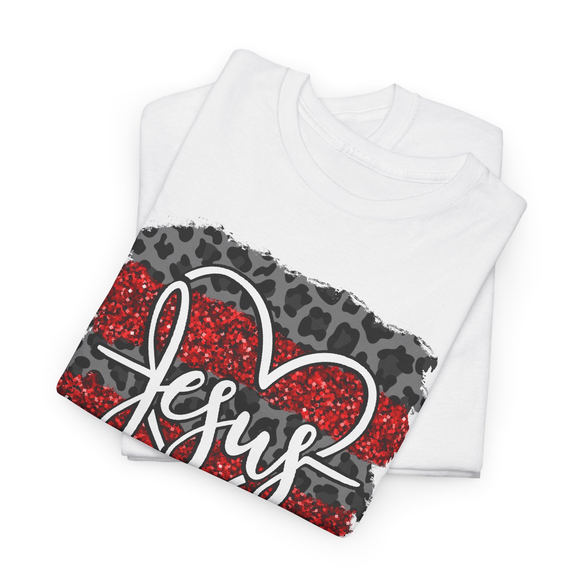 Jesus Heart Leopard Stripe T-Shirt