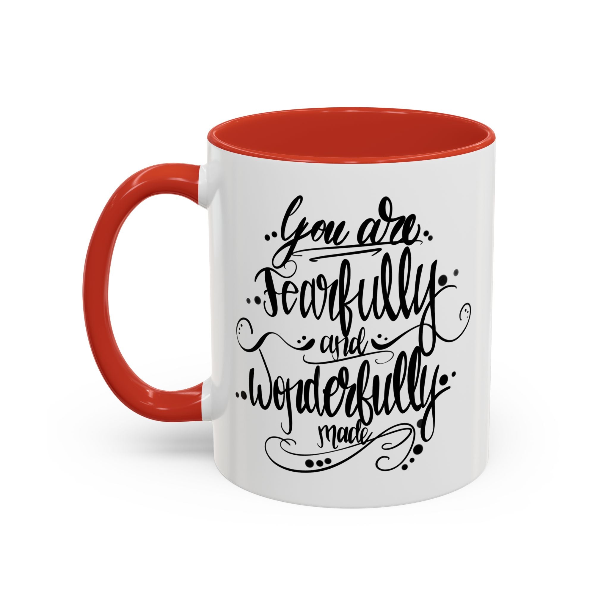 Inspirational Coffee Mug — "You Are Fearfully and Wonderfully Made" Accent Mug
