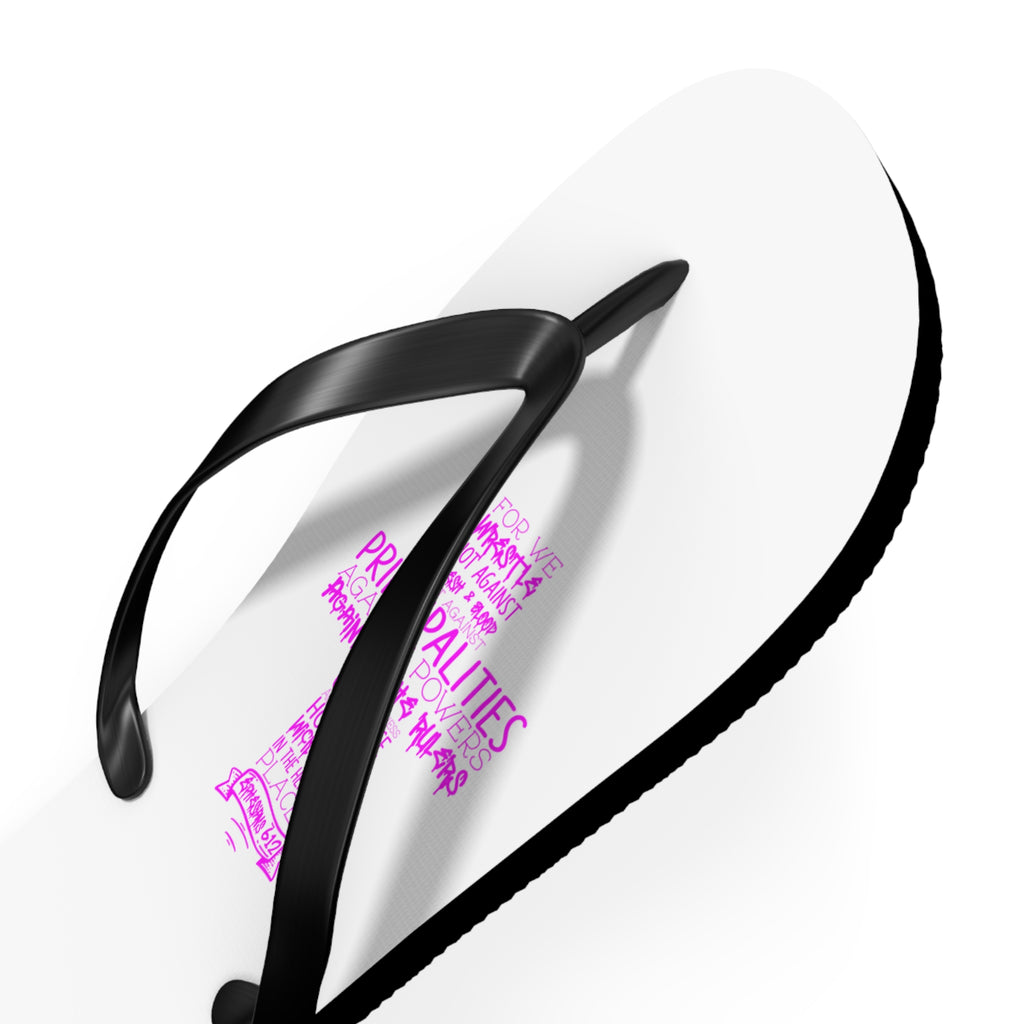 Pink Typography Flip Flops – Ephesians 6 Armor of God Sandals