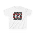 Kids Tee — 'Jesus' Heart Leopard & Red Stripe Christian Shirt