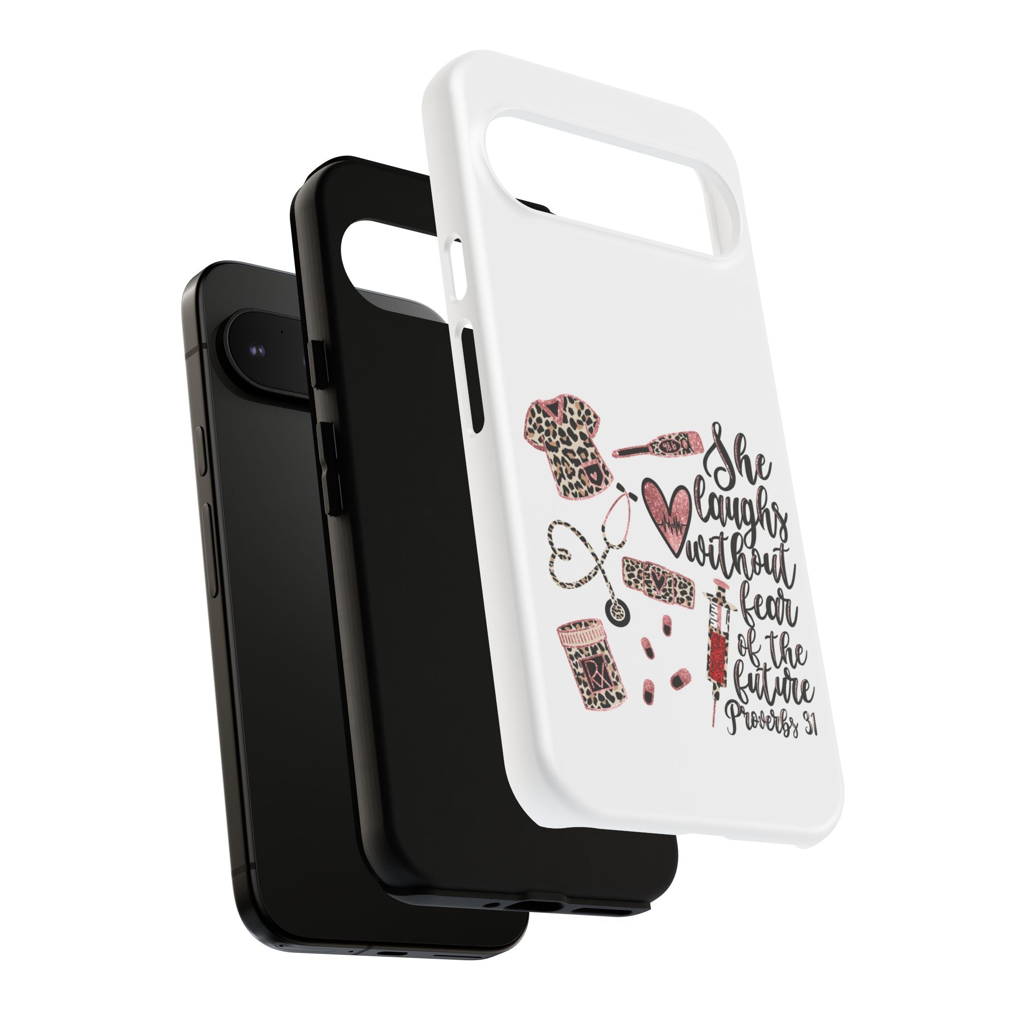 'She Laughs Without Fear' Proverbs 31 Scripture Nurse Tough Phone Case