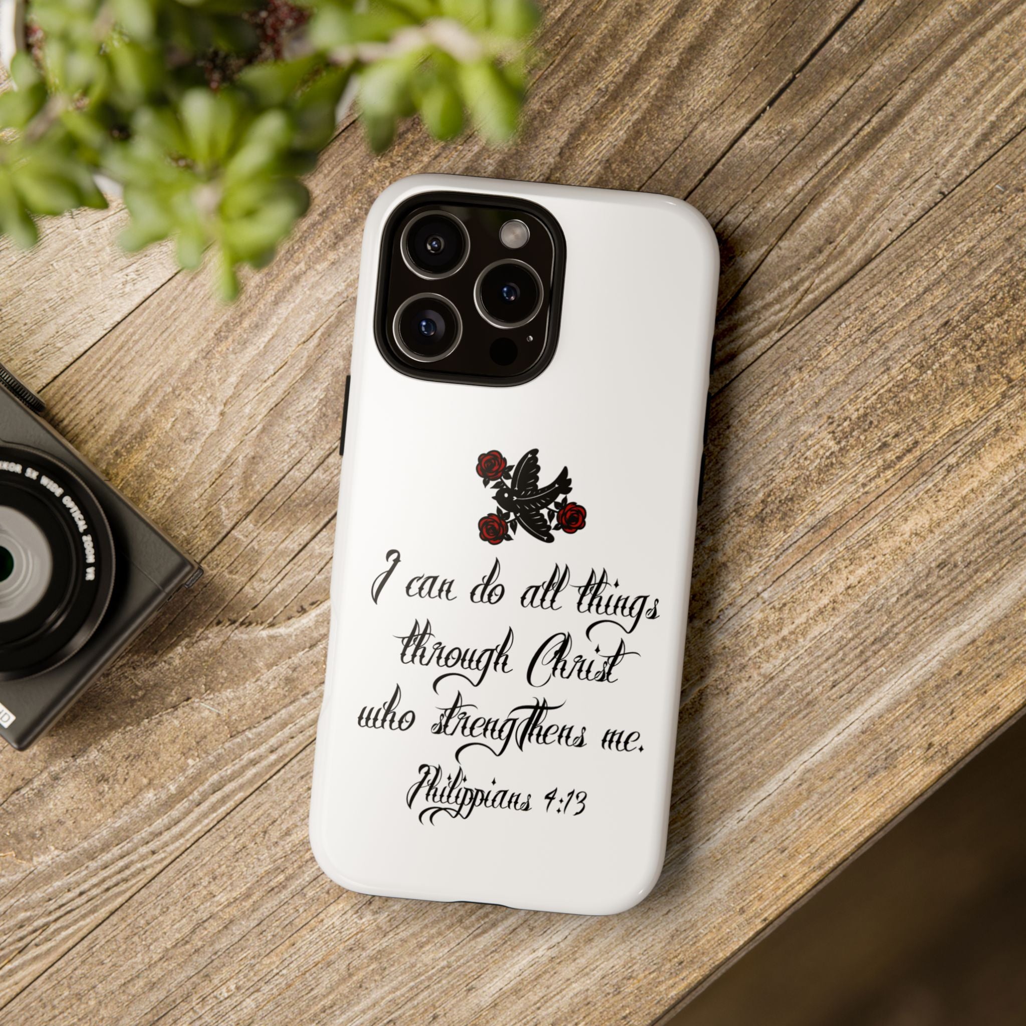 Christian Phone Case — "I can do all things through Christ" (Philippians 4:13)