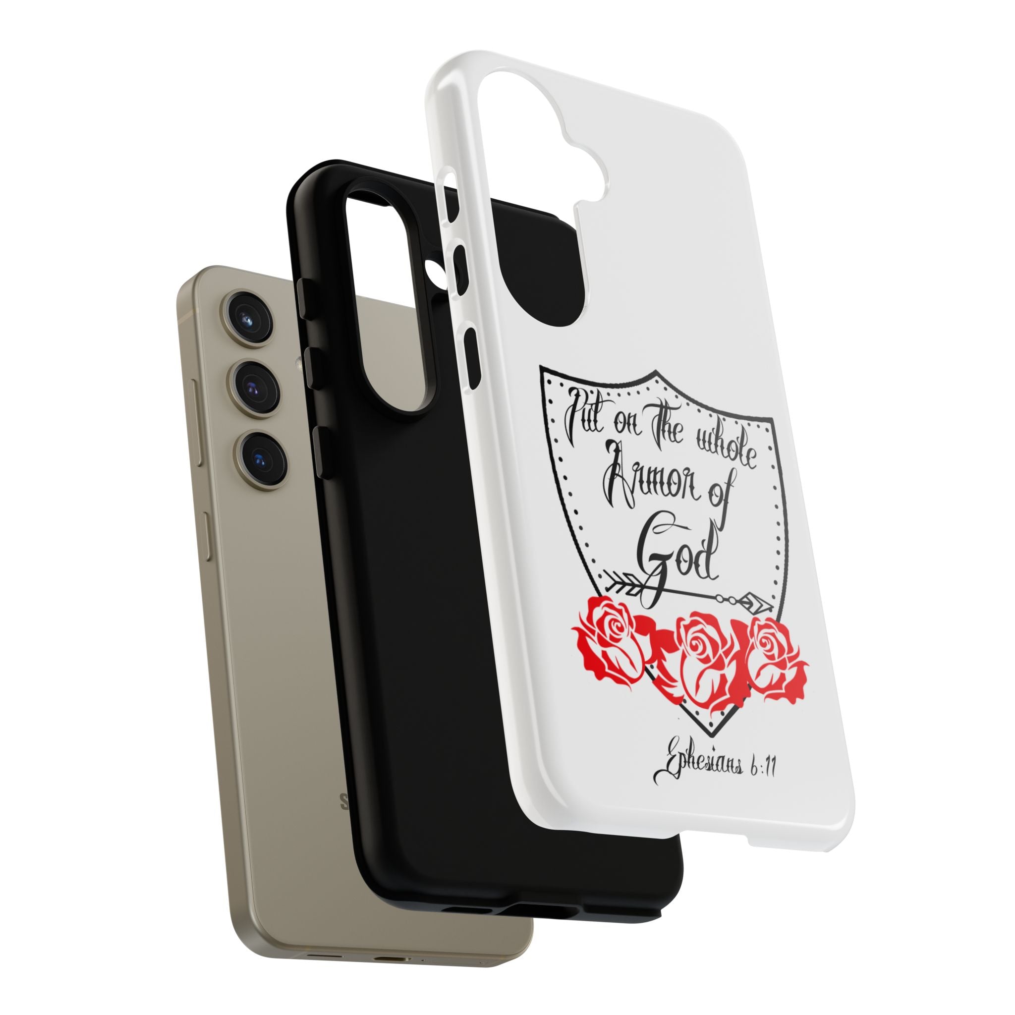 Armor of God Phone Case — Ephesians 6:11 Christian Floral Protective Cover