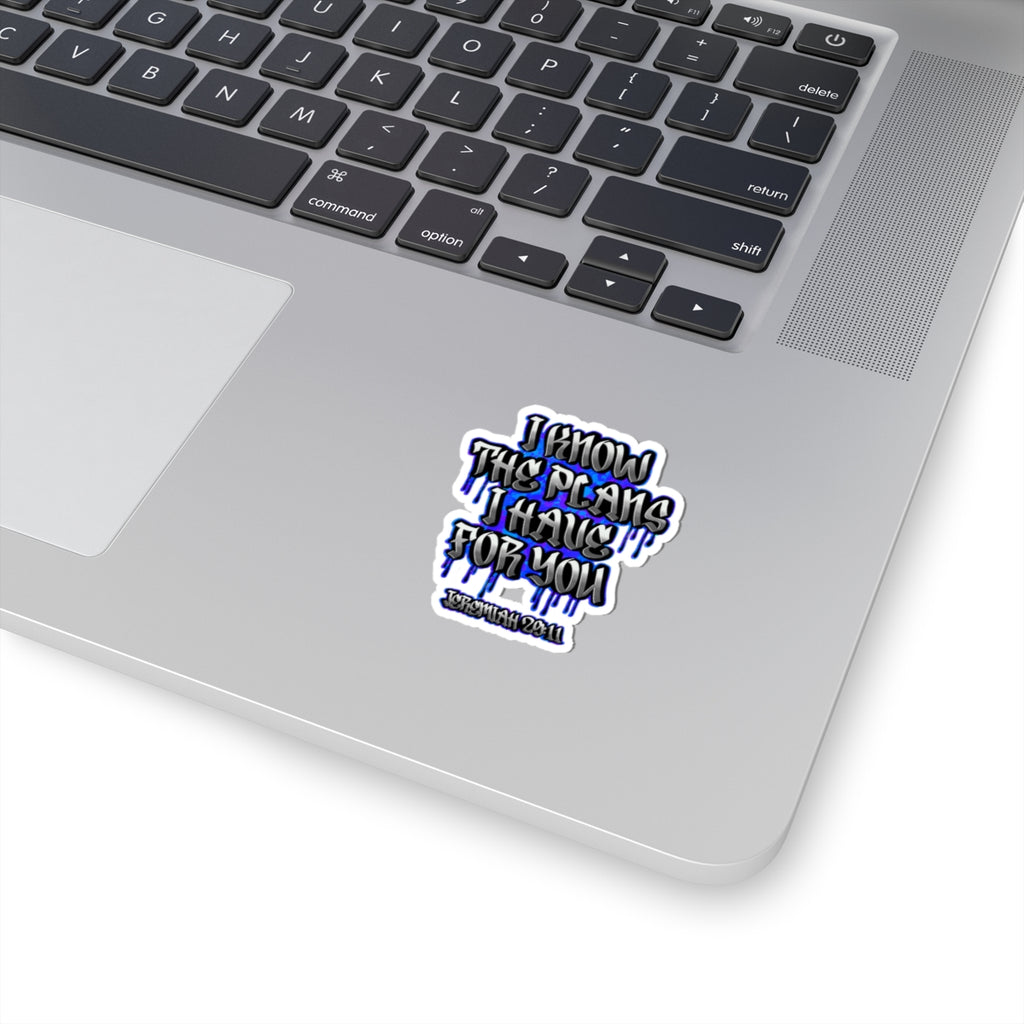 Jeremiah 29:11 Graffiti Kiss-Cut Sticker — "I Know The Plans I Have For You" Inspirational Bible Quote