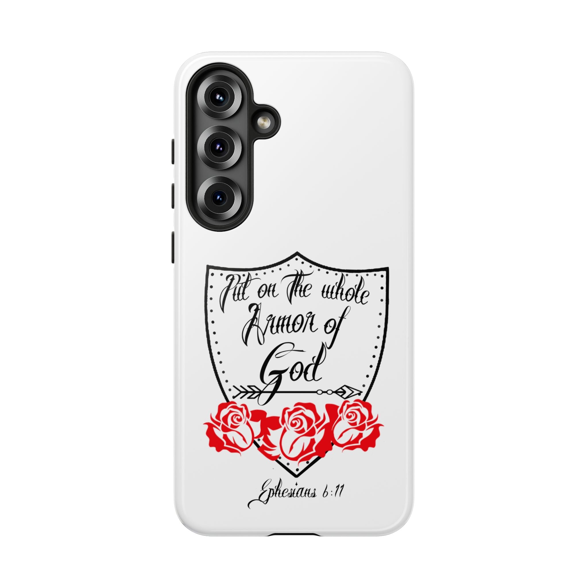 Armor of God Phone Case — Ephesians 6:11 Christian Floral Protective Cover