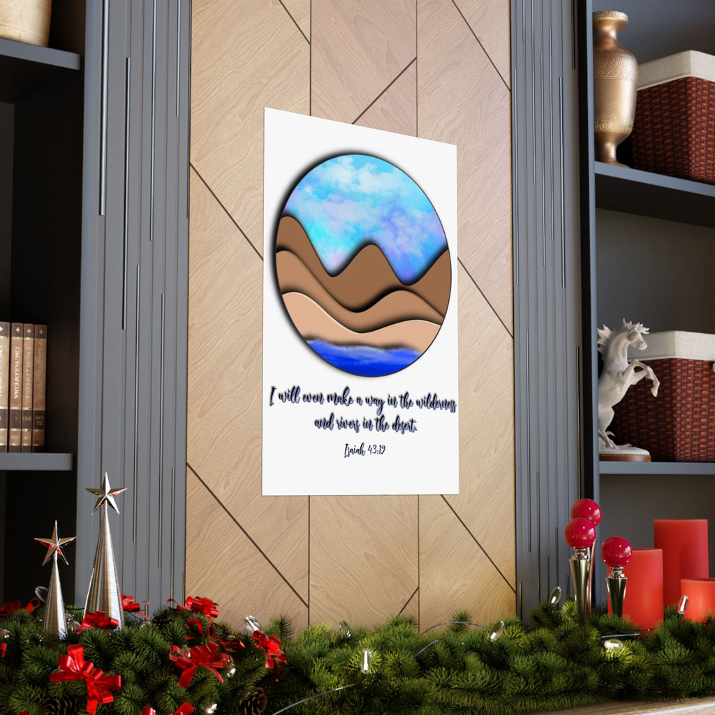 Matte Poster — "I Will Make a Way" Isaiah 43:19 Desert Landscape Print