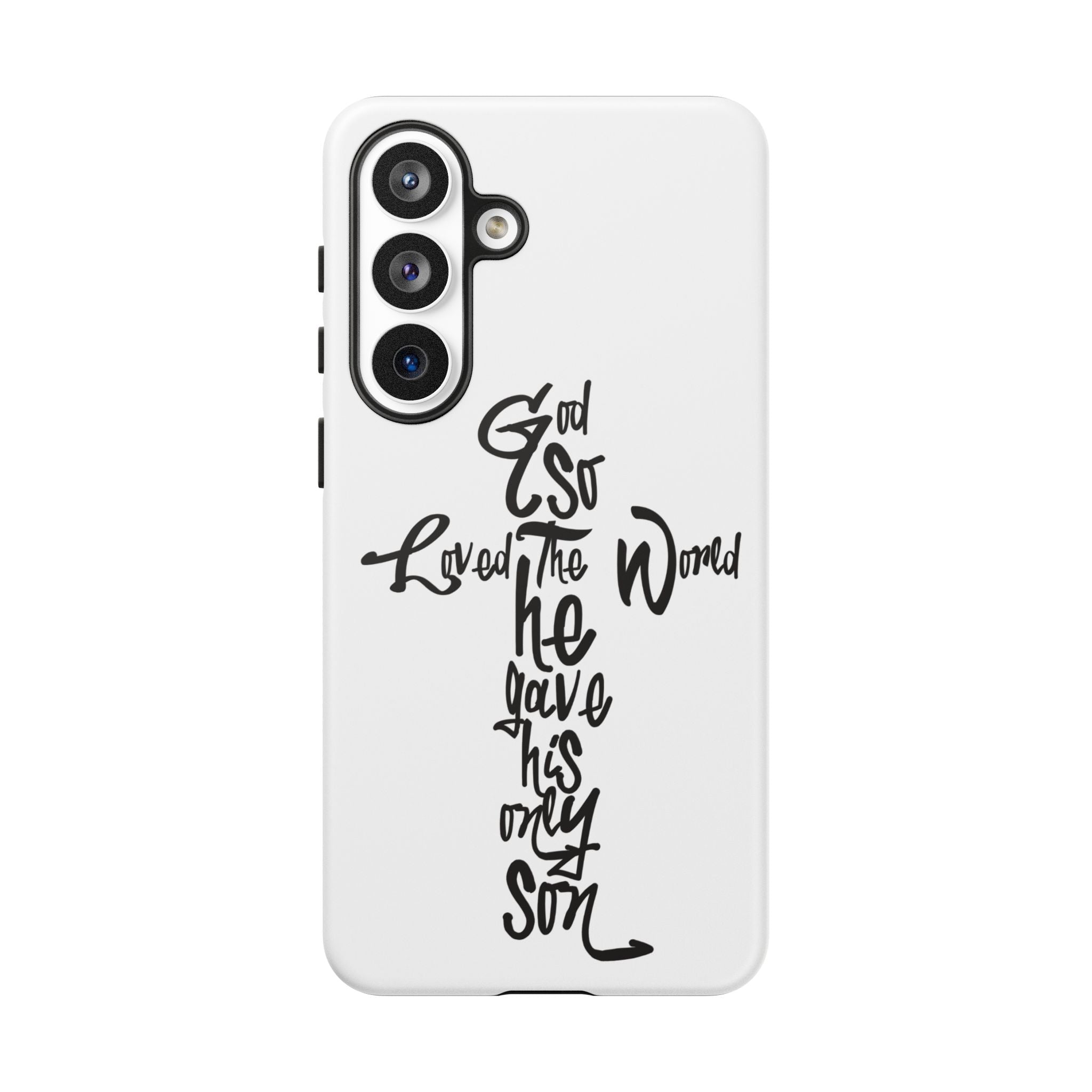 John 3:16 Bible Verse Christian Cross Phone Case — “God So Loved the World He Gave His Only Son”