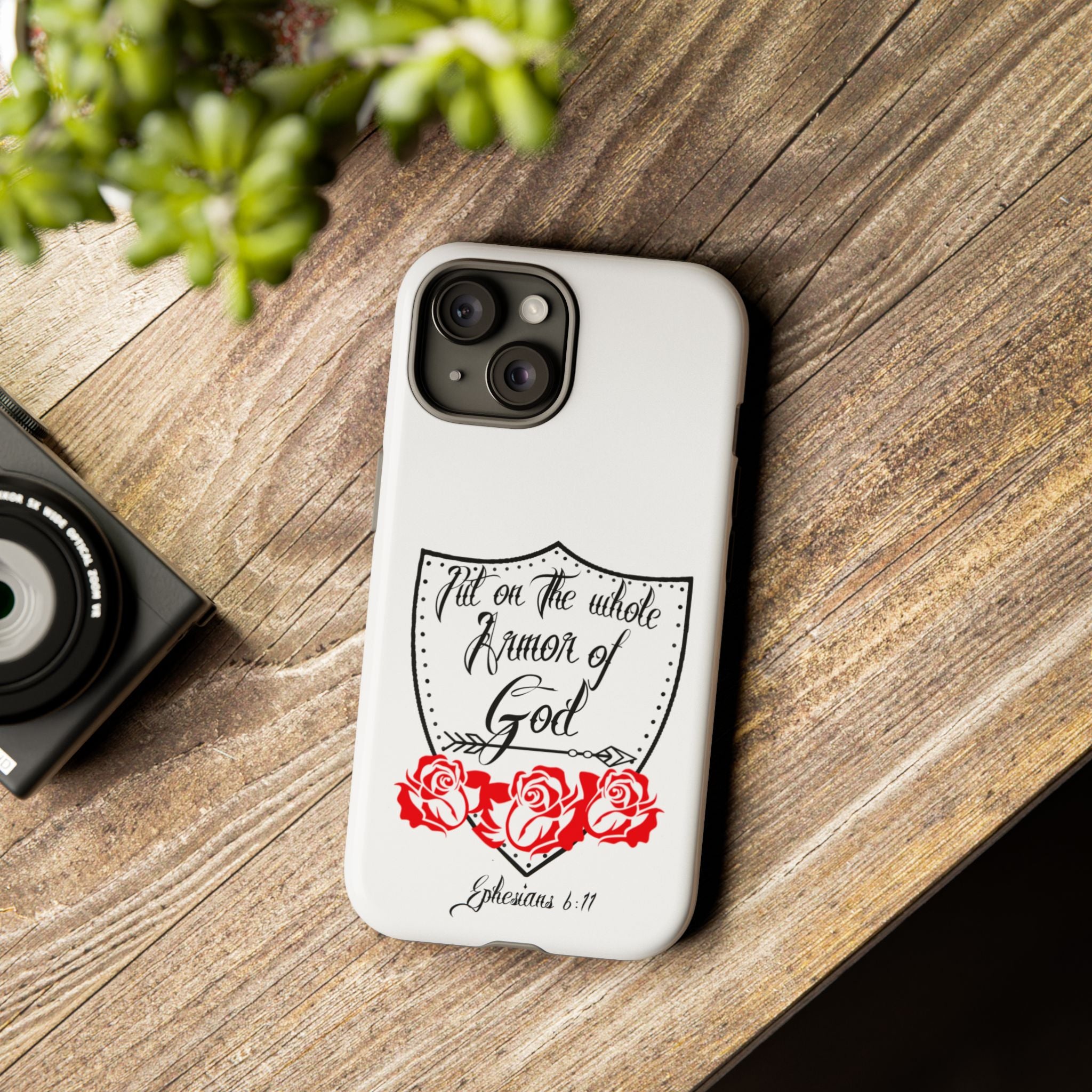 Armor of God Phone Case — Ephesians 6:11 Christian Floral Protective Cover