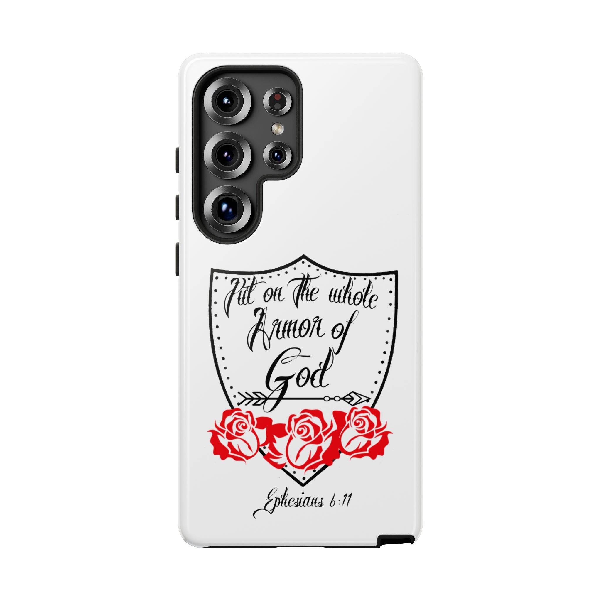 Armor of God Phone Case — Ephesians 6:11 Christian Floral Protective Cover