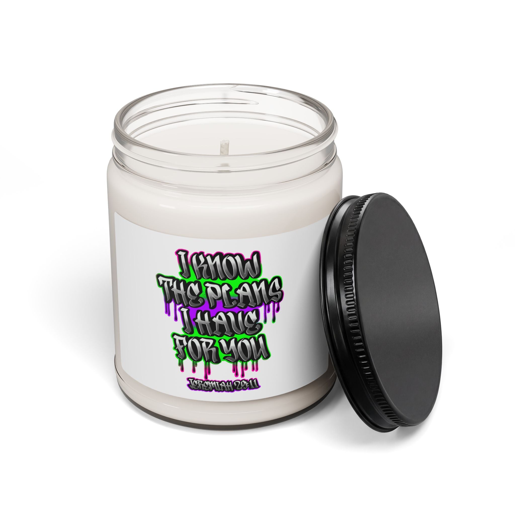 Scented Soy Candle — "I Know the Plans I Have for You" Inspirational Jar, 9 oz