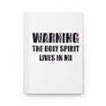 Hardcover Journal — “Warning The Holy Spirit Lives In Me” Floral Leopard Devotional Notebook