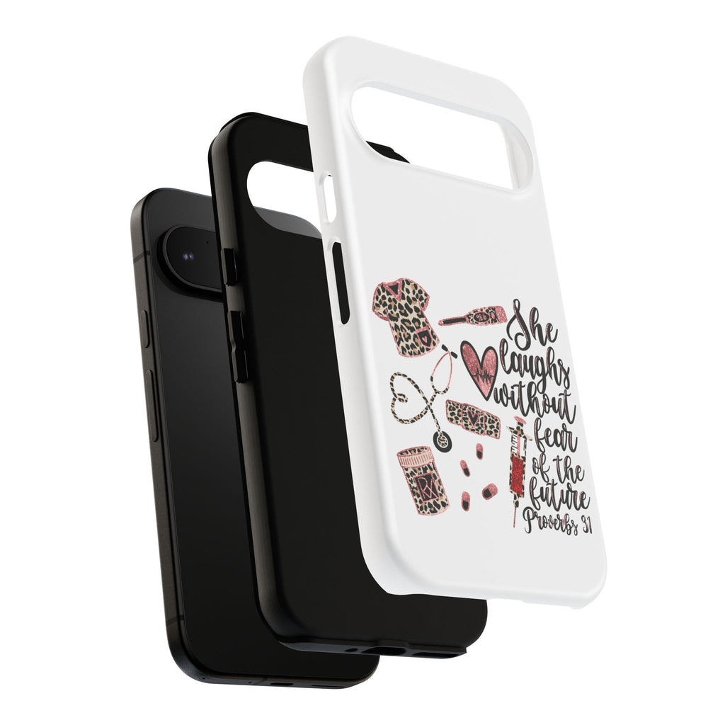 'She Laughs Without Fear' Proverbs 31 Scripture Nurse Tough Phone Case