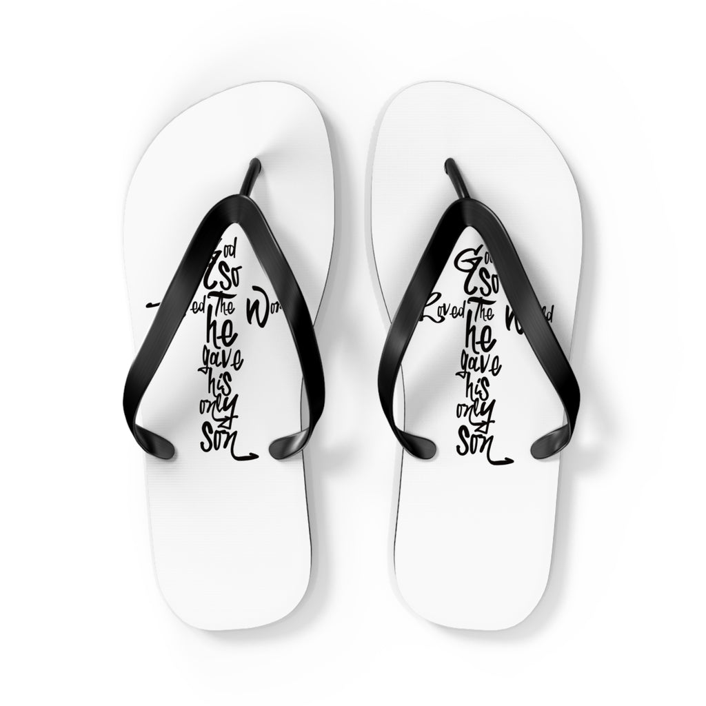 Flip Flops — Cross John 3:16 Scripture Beach Sandals