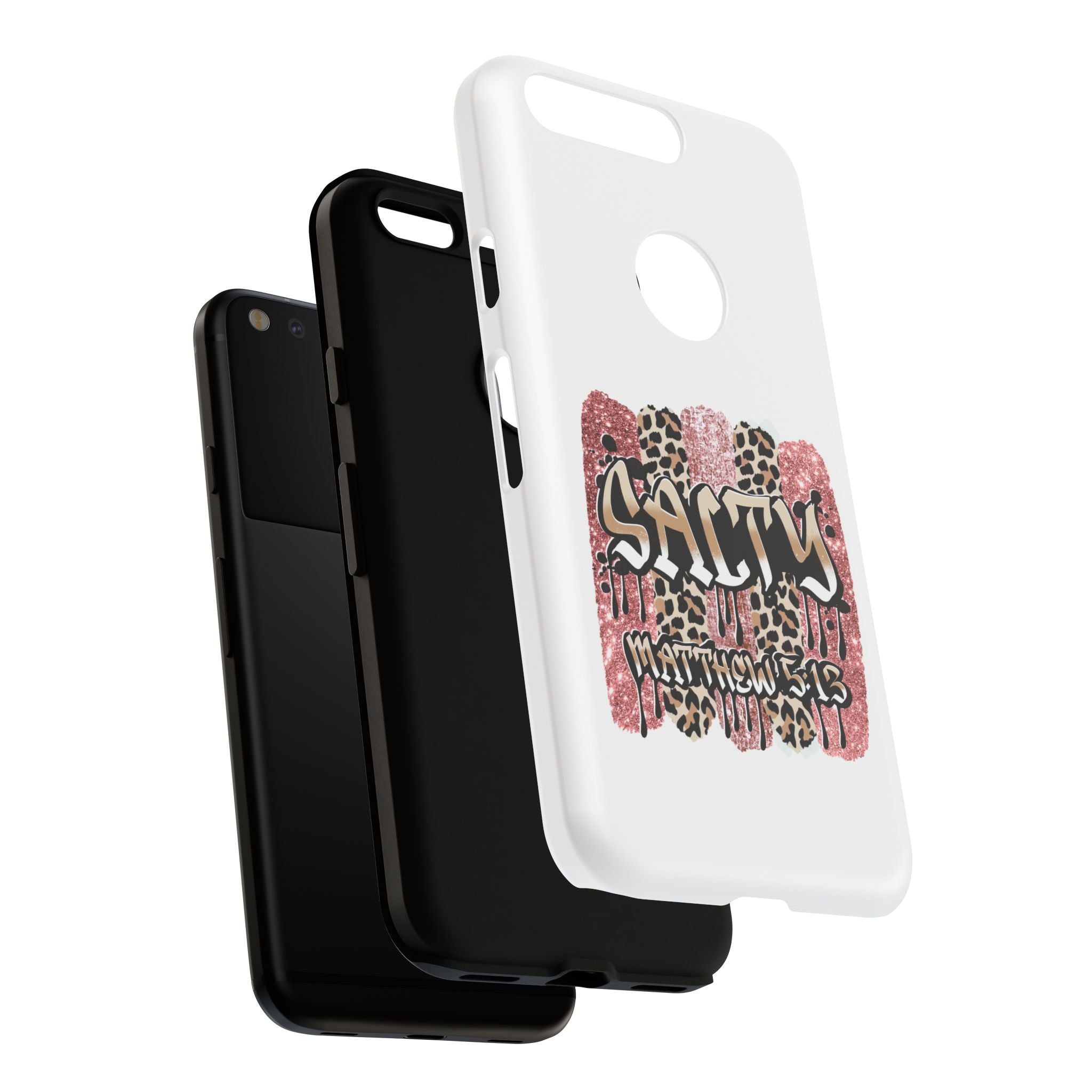 Salty Matthew 5:13 Scripture Leopard Pink Glitter Tough Case — Matthew 5:13 Scripture Phone Cover