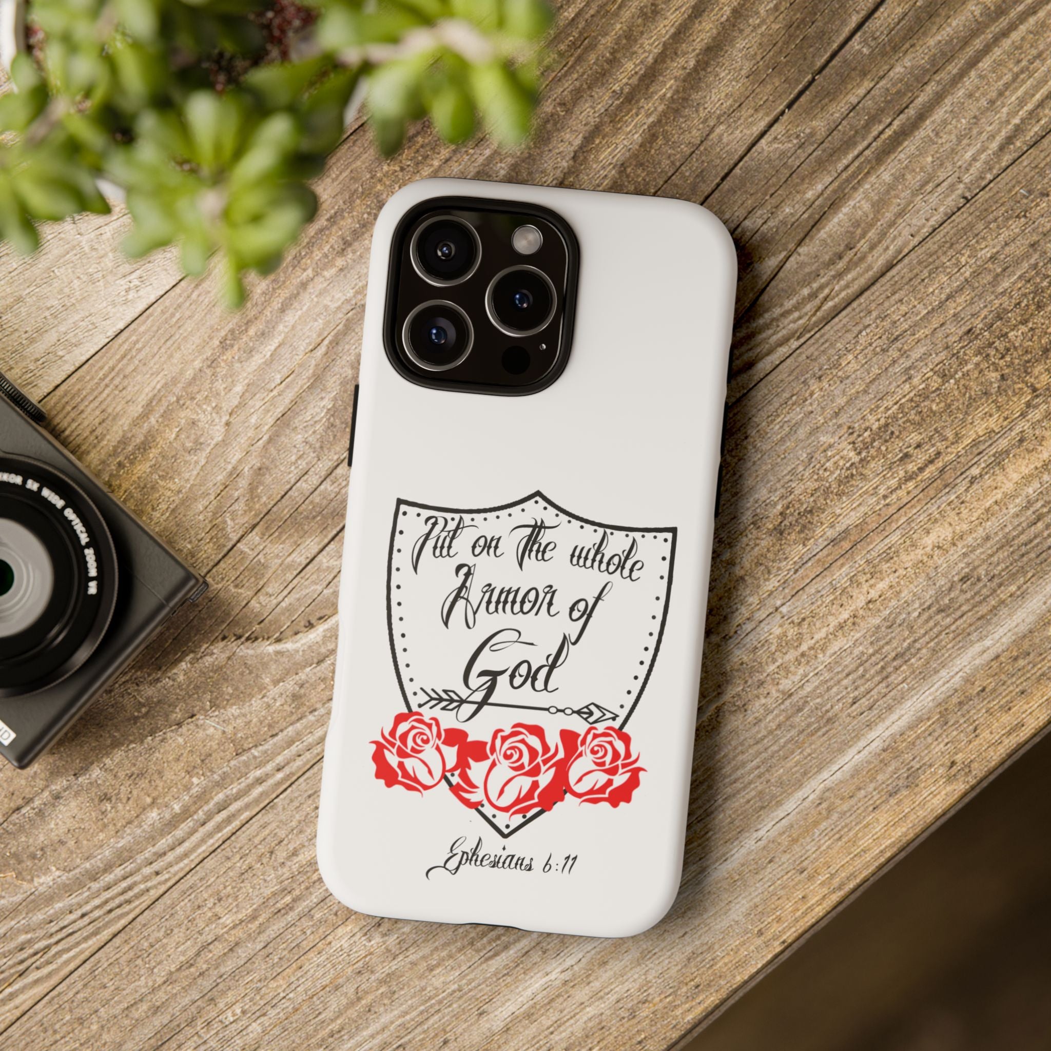 Armor of God Phone Case — Ephesians 6:11 Christian Floral Protective Cover