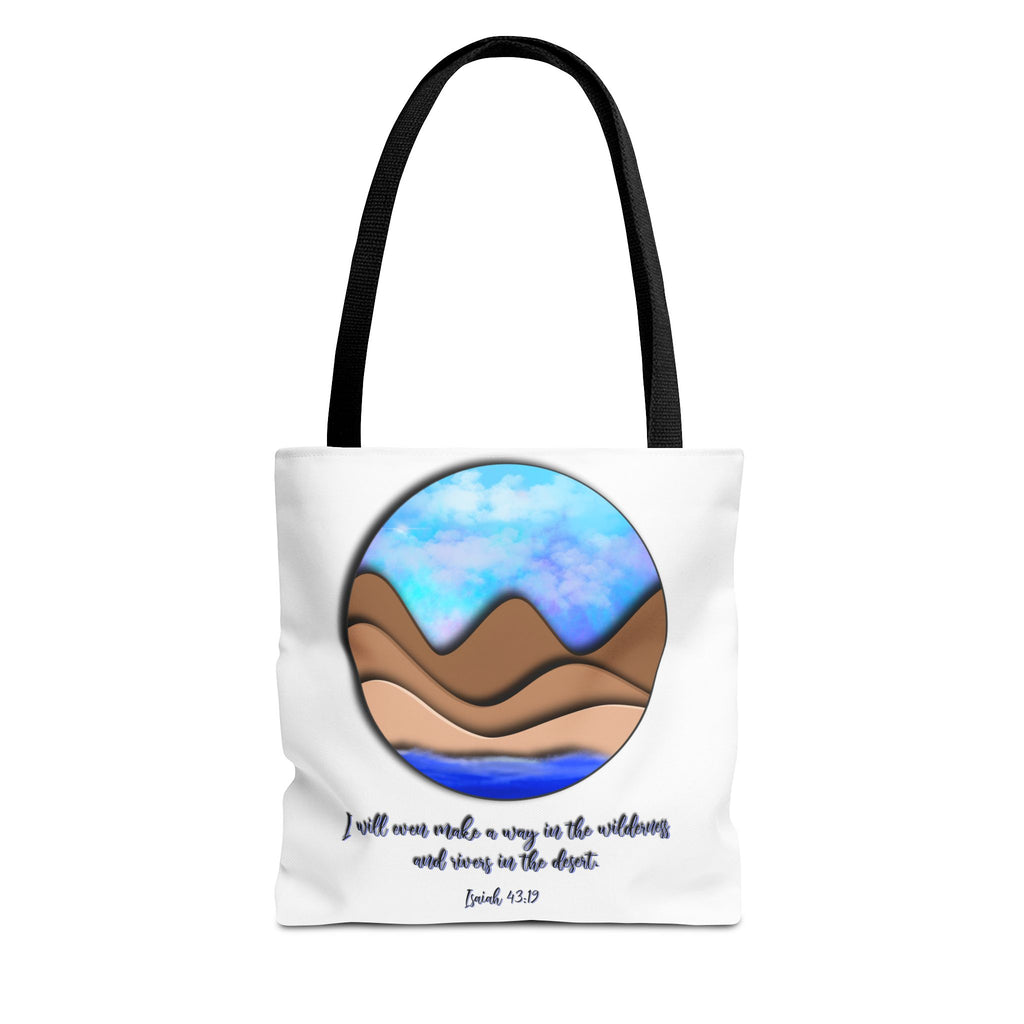 Inspirational Mountains Tote —  Scripture Landscape Tote Bag