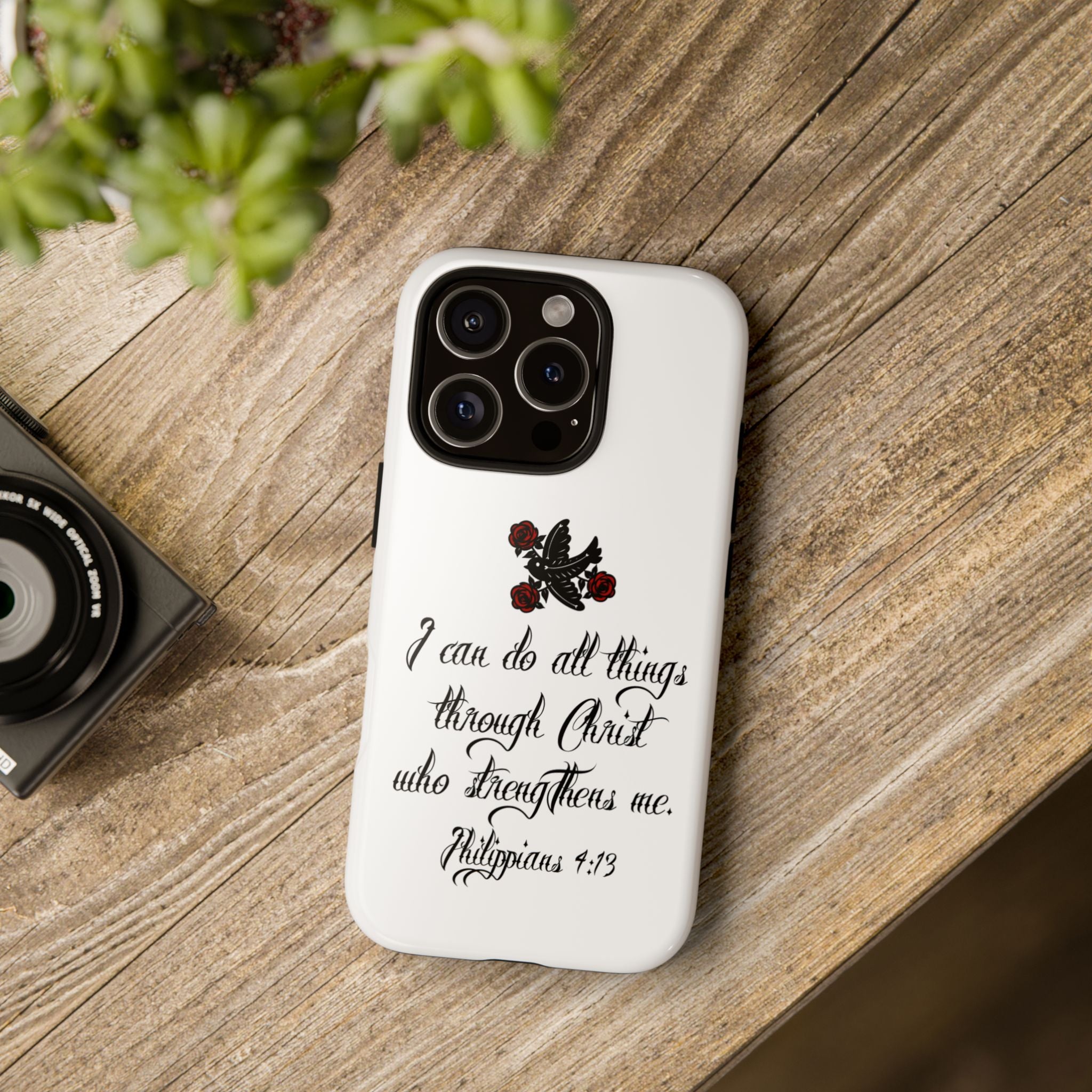 Christian Phone Case — "I can do all things through Christ" (Philippians 4:13)