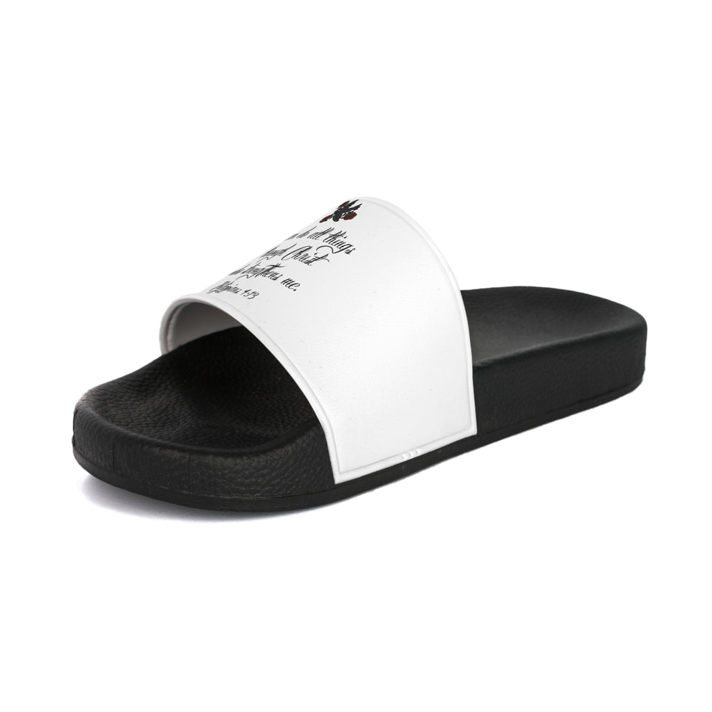 Men's Slide Sandals — Bible Verse Philippians 4:13 Pool & Beach Slides