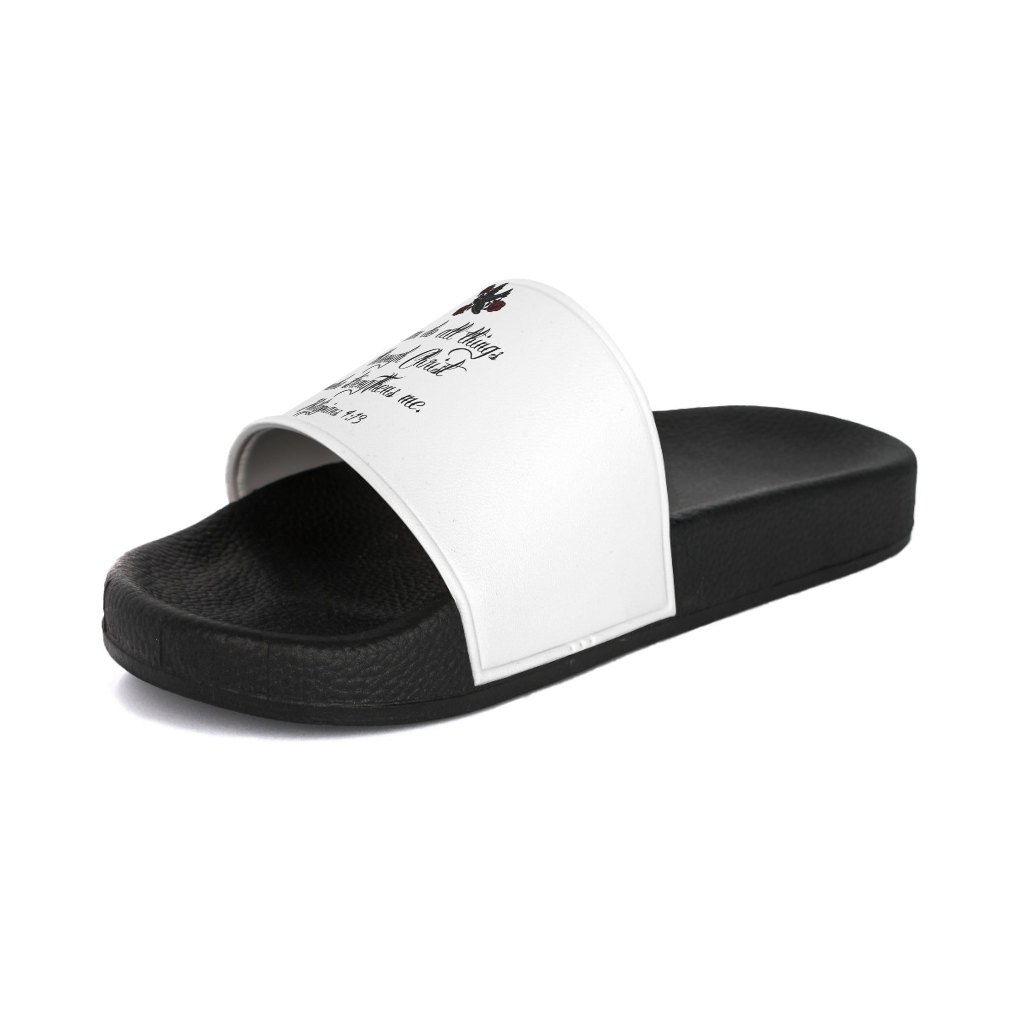 Men's Slide Sandals — Bible Verse Philippians 4:13 Pool & Beach Slides