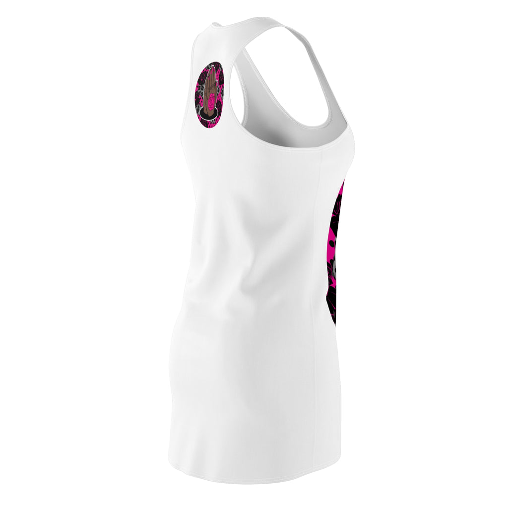 Racerback Dress — Praying Hands ‘Hope’ with Pink Rose & Leopard Print