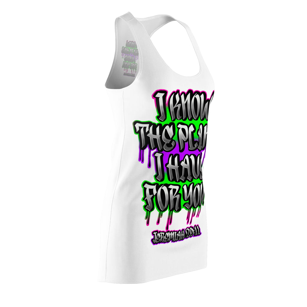 Racerback Dress — "I Know The Plans I Have For You" Graffiti Scripture Sundress