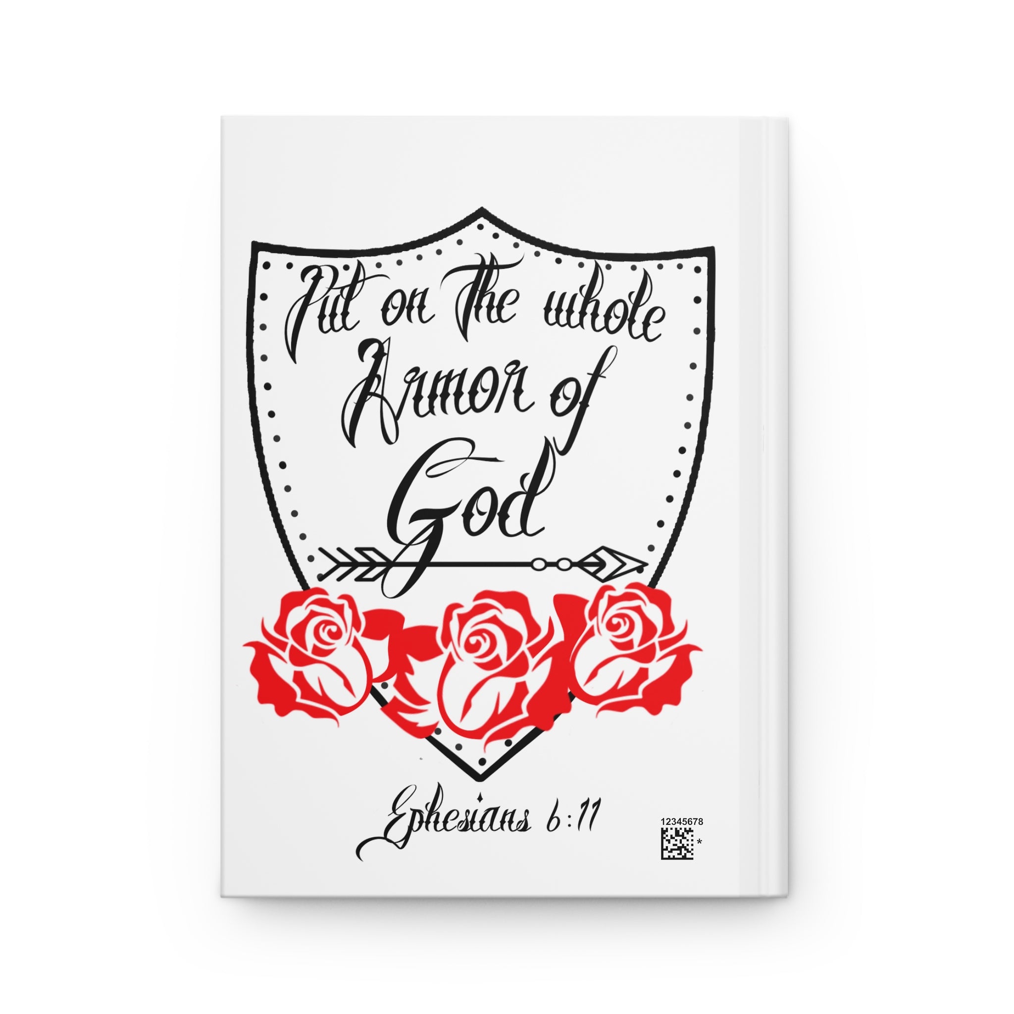 Armor of God Hardcover Journal — Ephesians 6:11 Christian Faith Notebook with Rose Shield Design