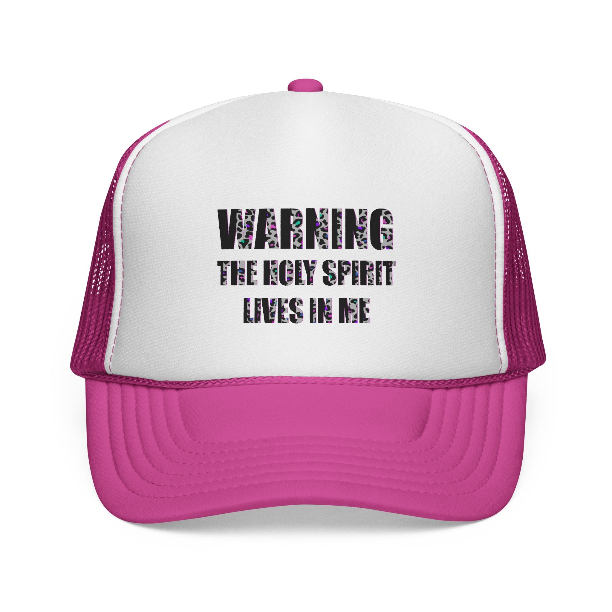 Trucker Cap — "Warning: The Holy Spirit Lives in Me" Christian Hat