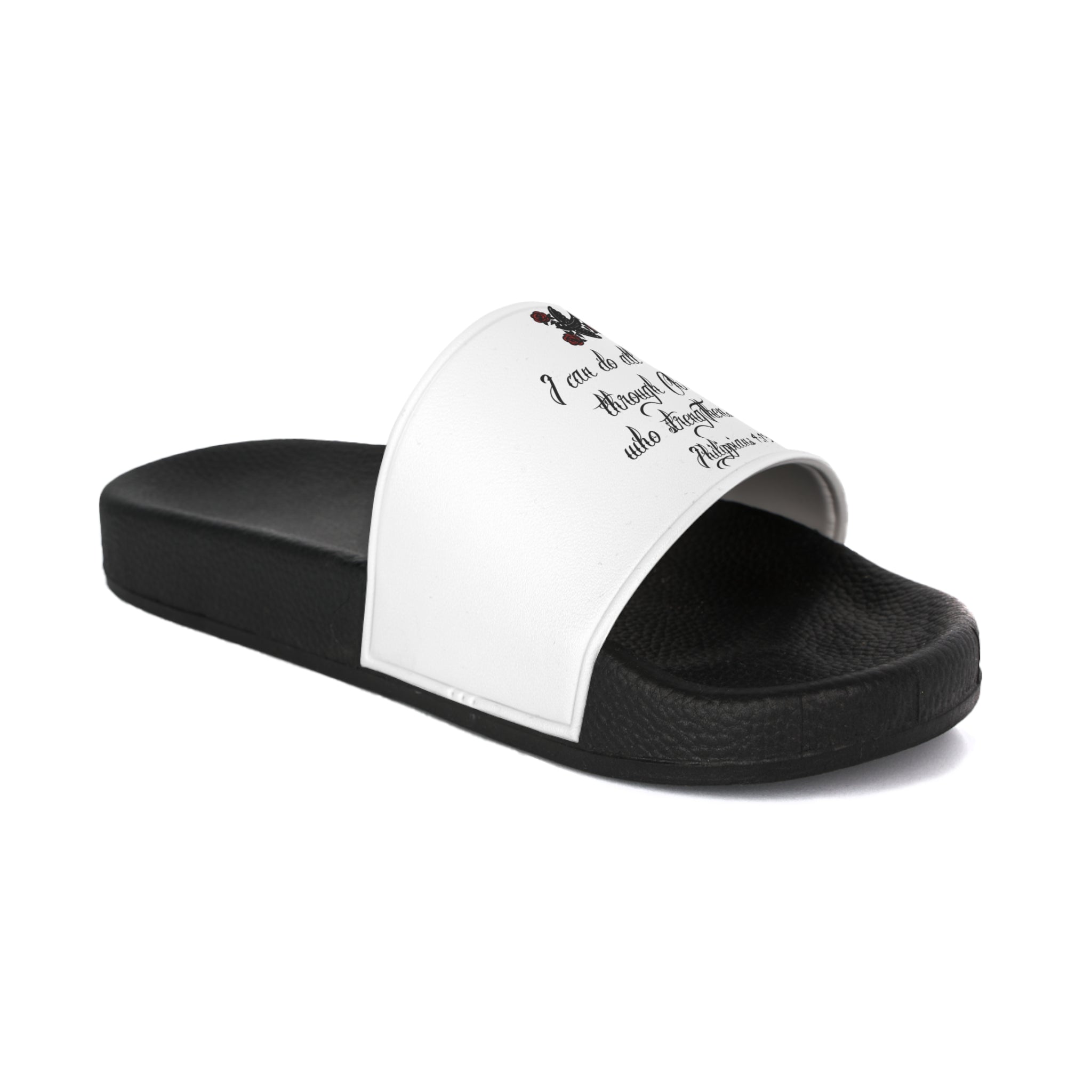 Men's Slide Sandals — Bible Verse Philippians 4:13 Pool & Beach Slides