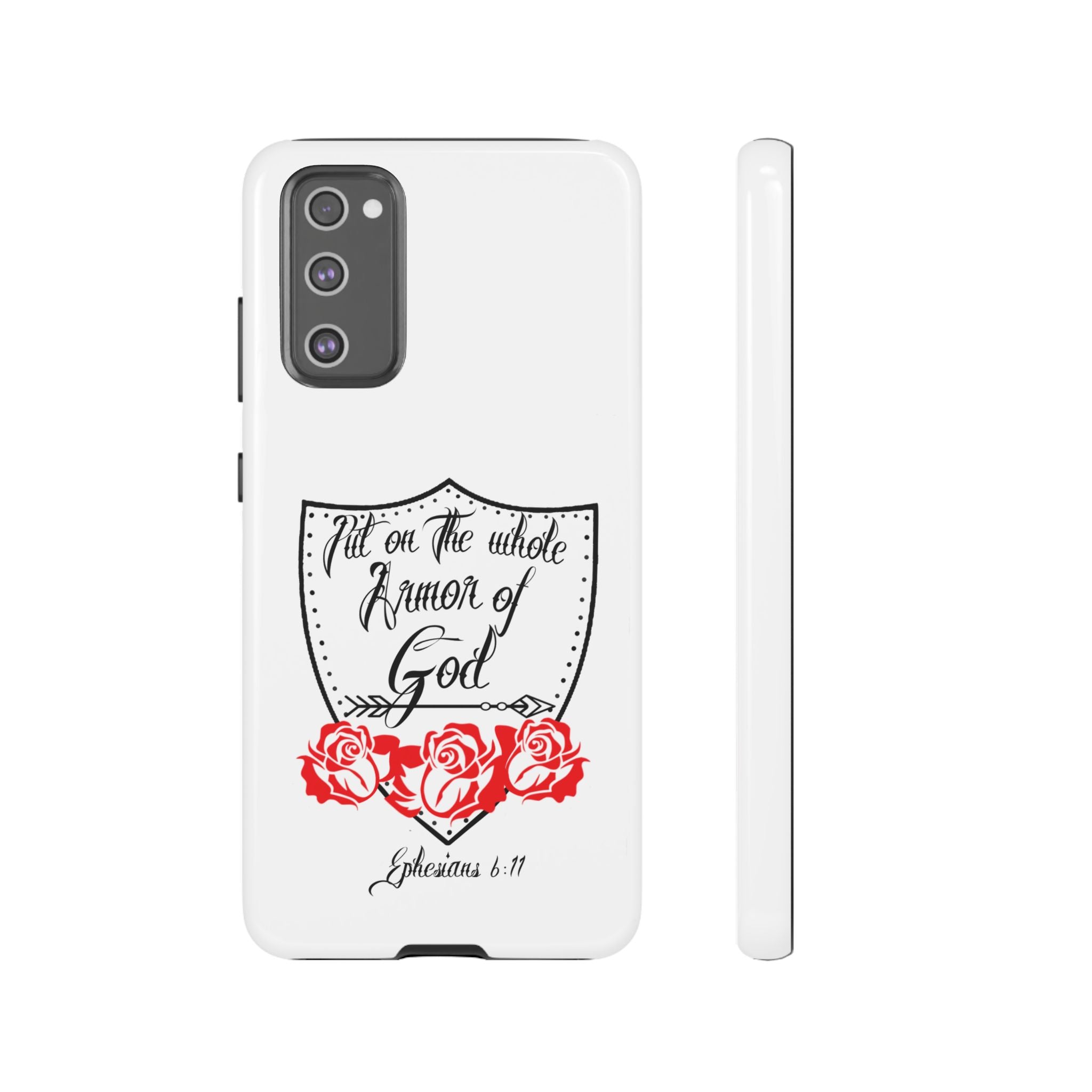 Armor of God Phone Case — Ephesians 6:11 Christian Floral Protective Cover