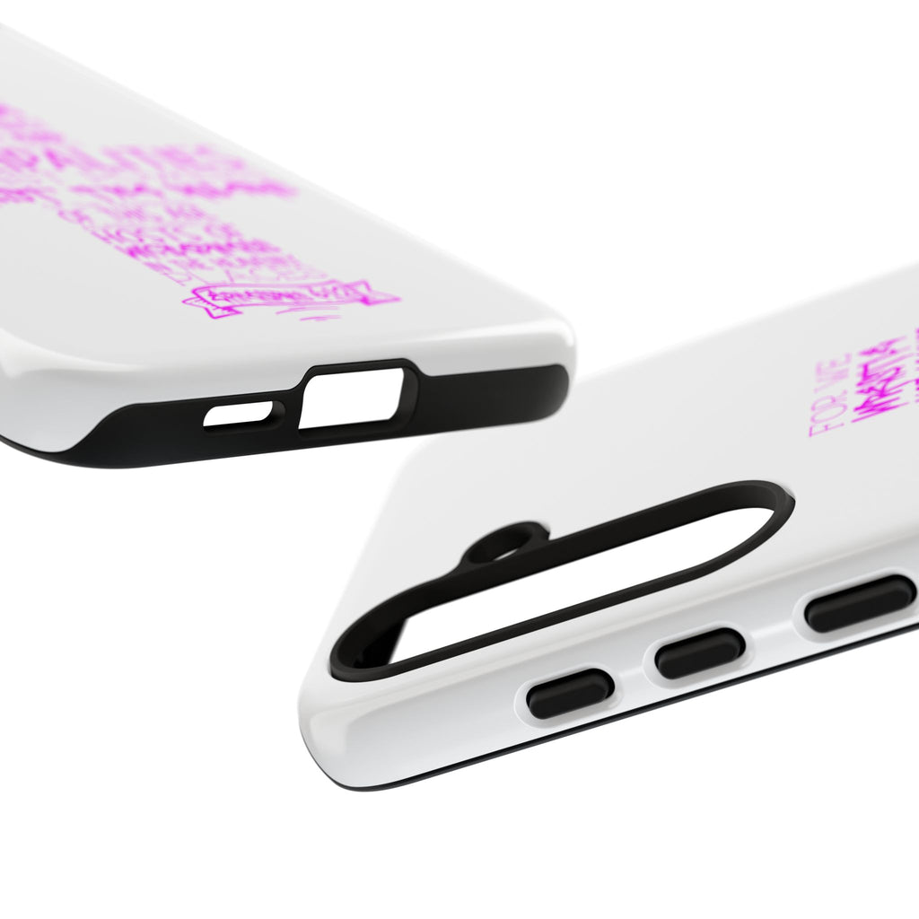 Armor of God Christian Cross Phone Case — Ephesians 6:12 Pink Typography Tough Case