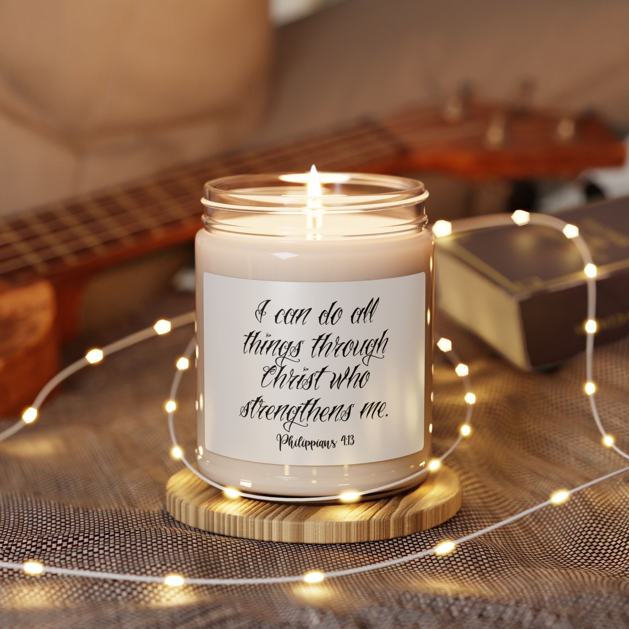 Bible Verse Soy Candle — "I Can Do All Things Through Christ" 9oz