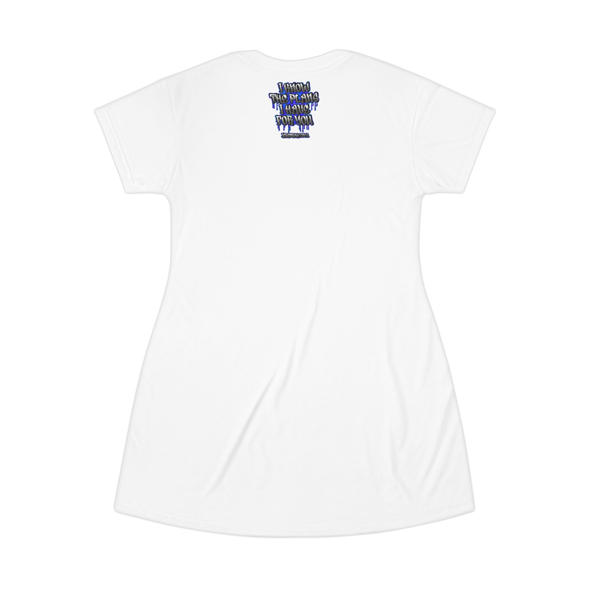 Jeremiah 29:11 Graffiti T-Shirt Dress — "I Know The Plans I Have For You" Inspirational Bible Verse