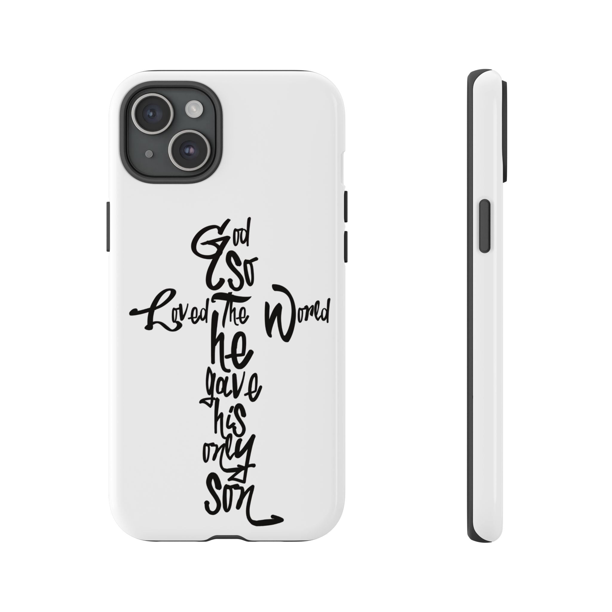 John 3:16 Bible Verse Christian Cross Phone Case — “God So Loved the World He Gave His Only Son”